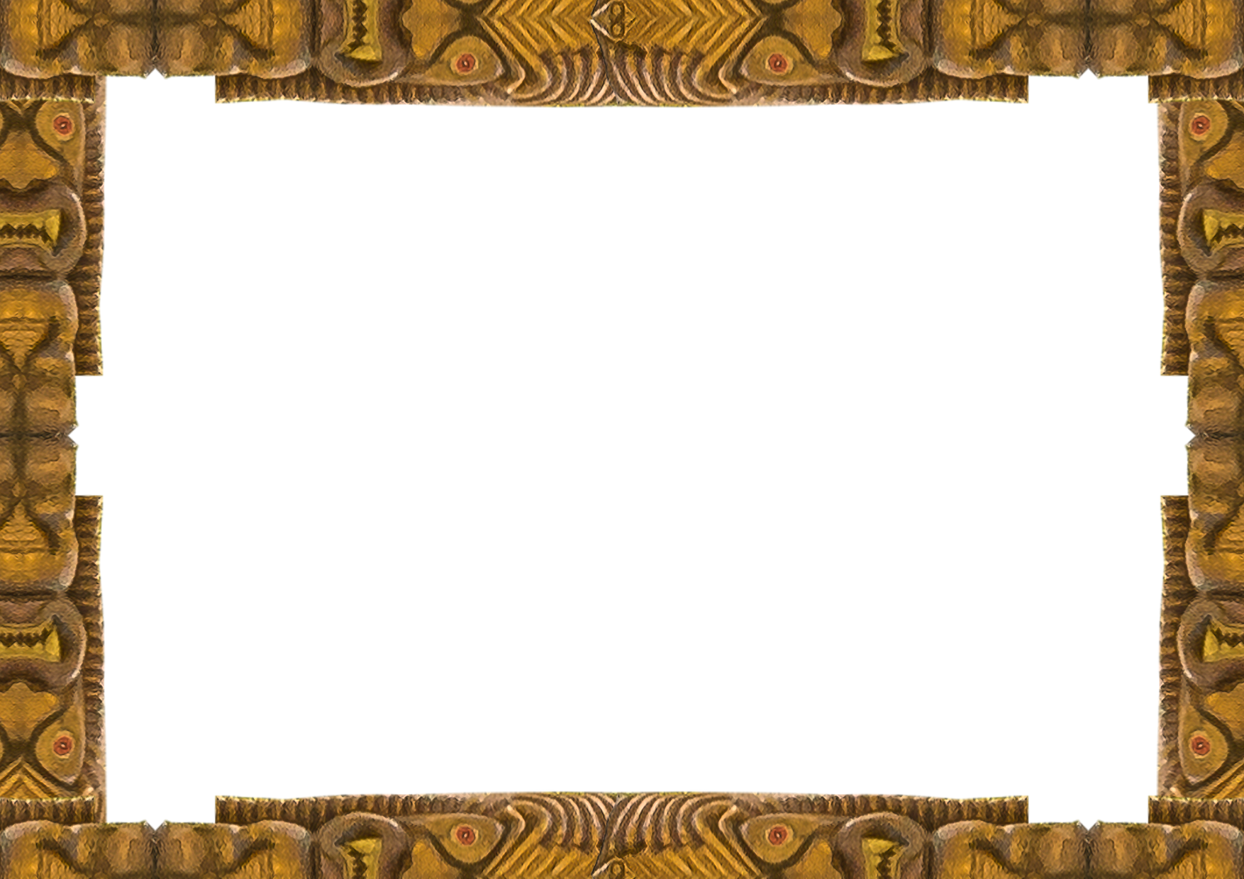 White Frame with Decorated Tribal Borders
